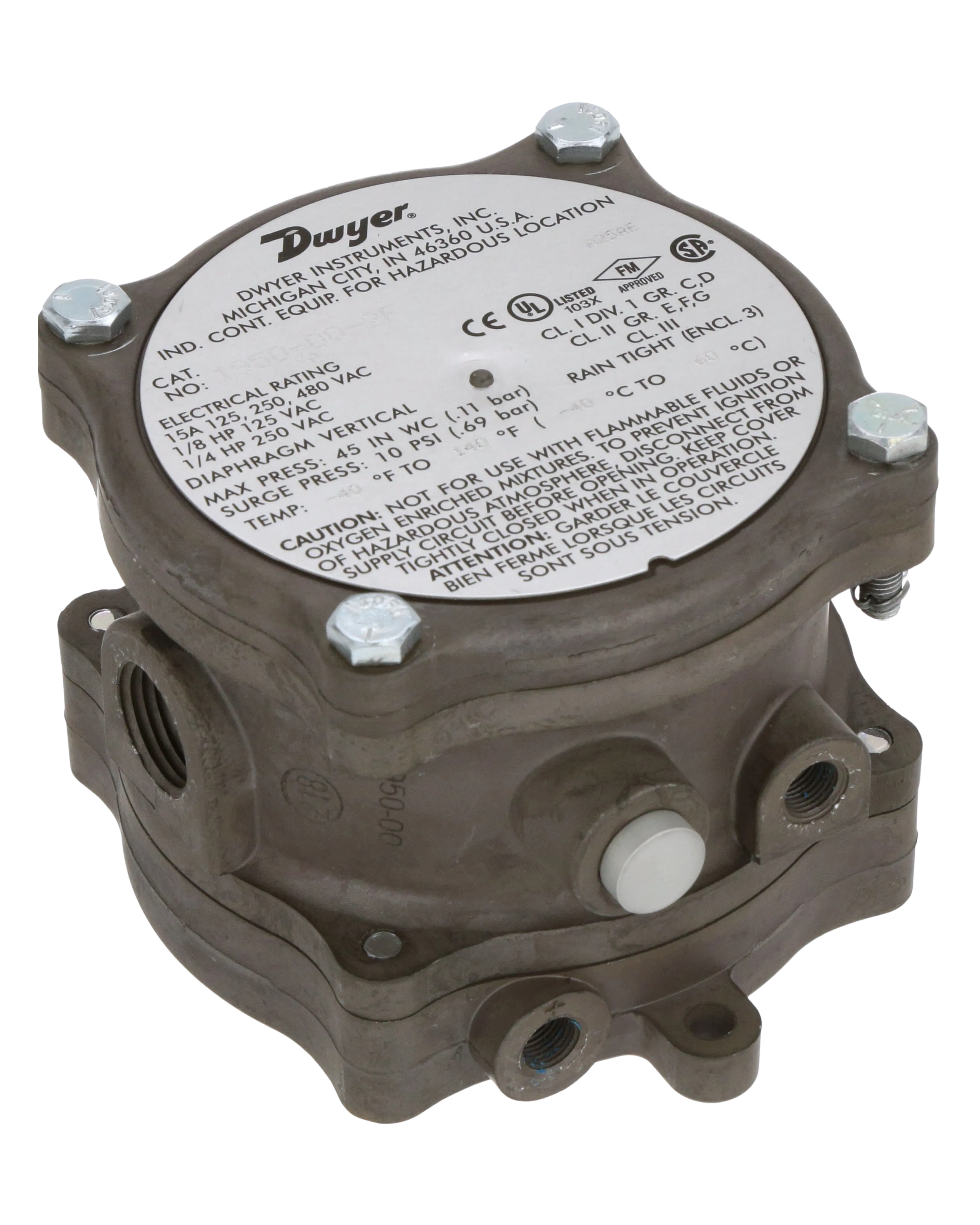 1950-00-2F Dwyer Instruments - Explosion-Proof Differential Pressure Switch — Dwyer Instruments Tools & Test Equipment